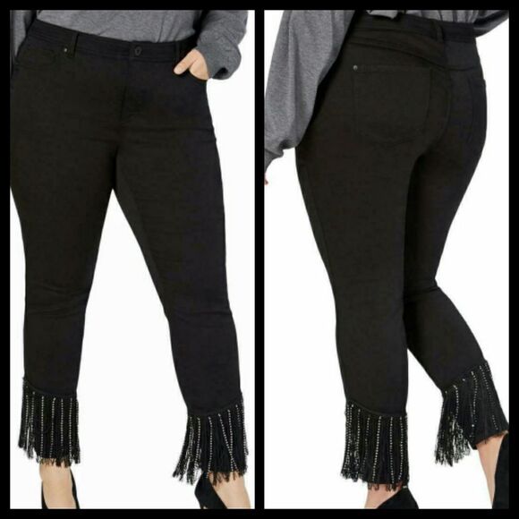 INC Black Tummy Control Jeans Size 28WP - Picture 1 of 6